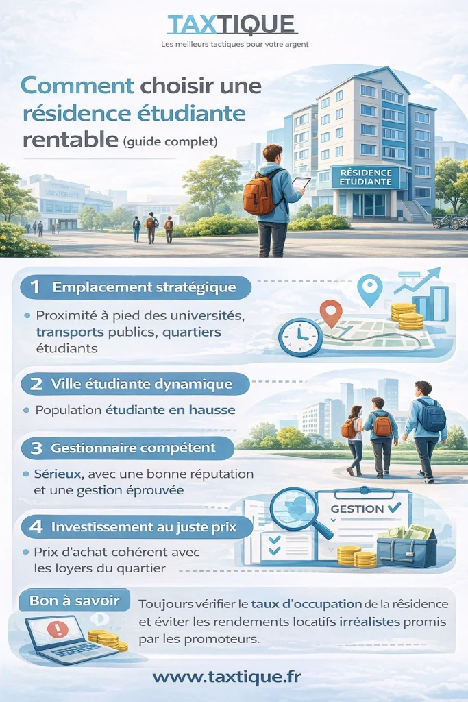 une infographie sur le choix d'une résidence étudiante
