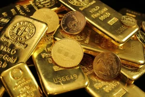 des lingots et des pièces d'or